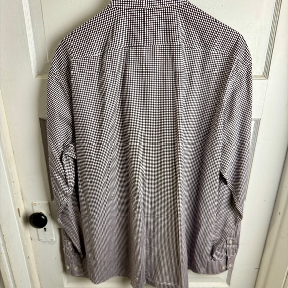 Hugo Boss Performance Regular Fit Dress Shirt – Burgundy Micro-Check Pattern - Picture 3 of 3